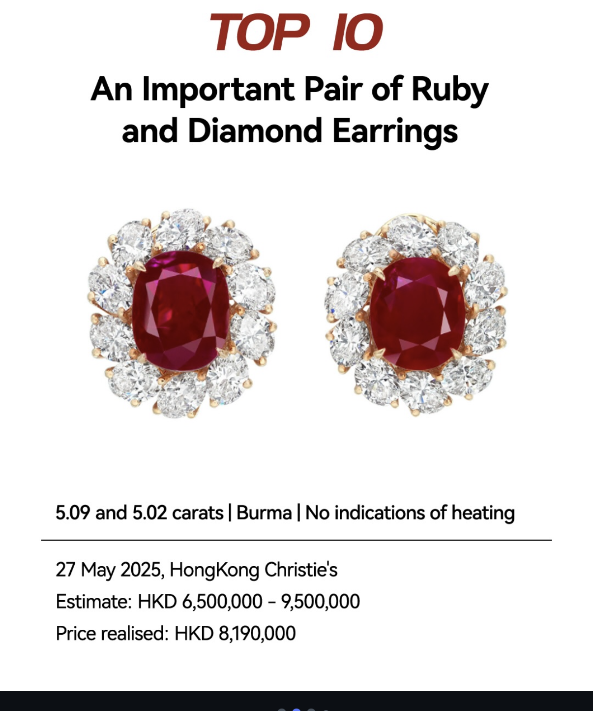 #10 – Important Pair of Ruby and Diamond Earrings