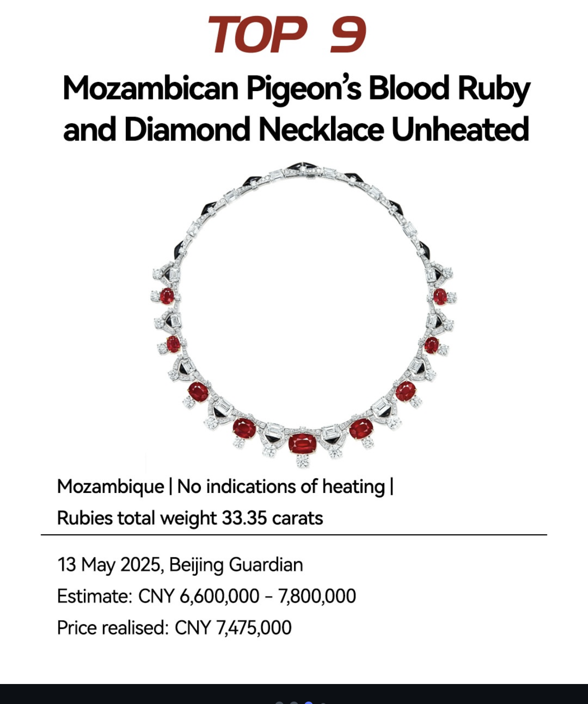 #9 – Mozambican Pigeon's Blood Ruby Necklace