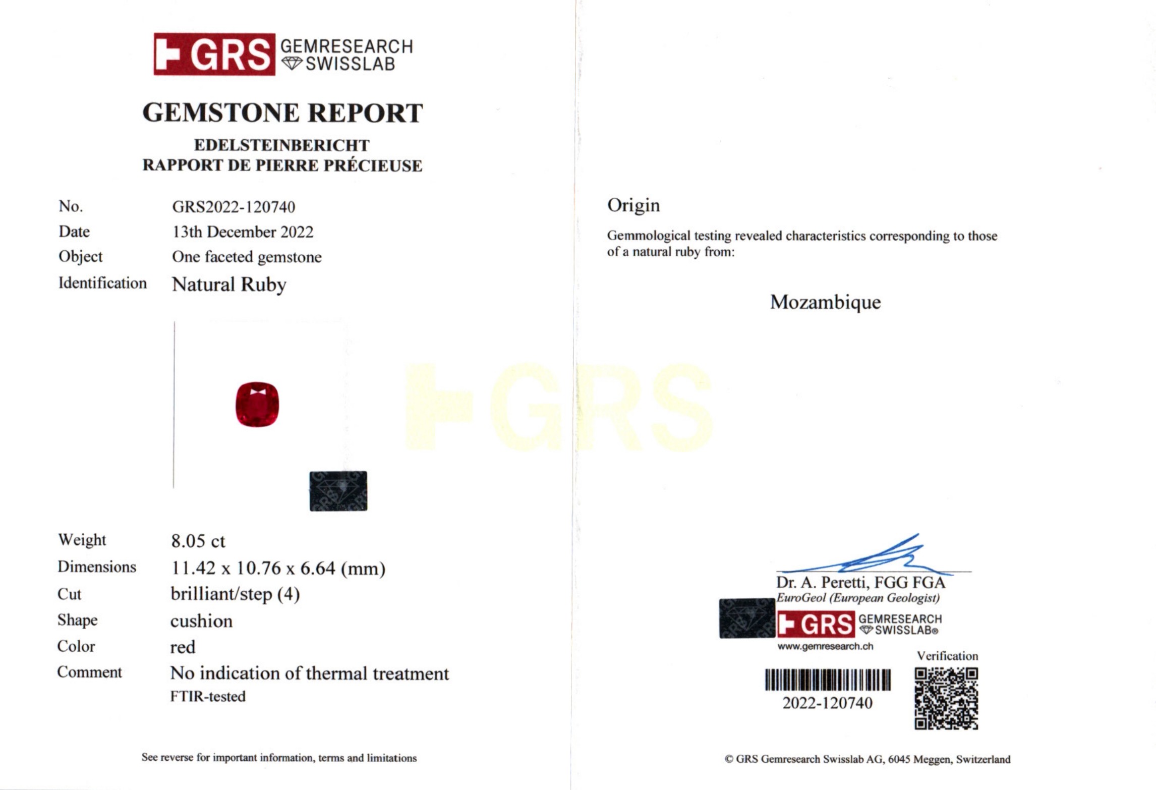GRS Certificate GRS2022-120740